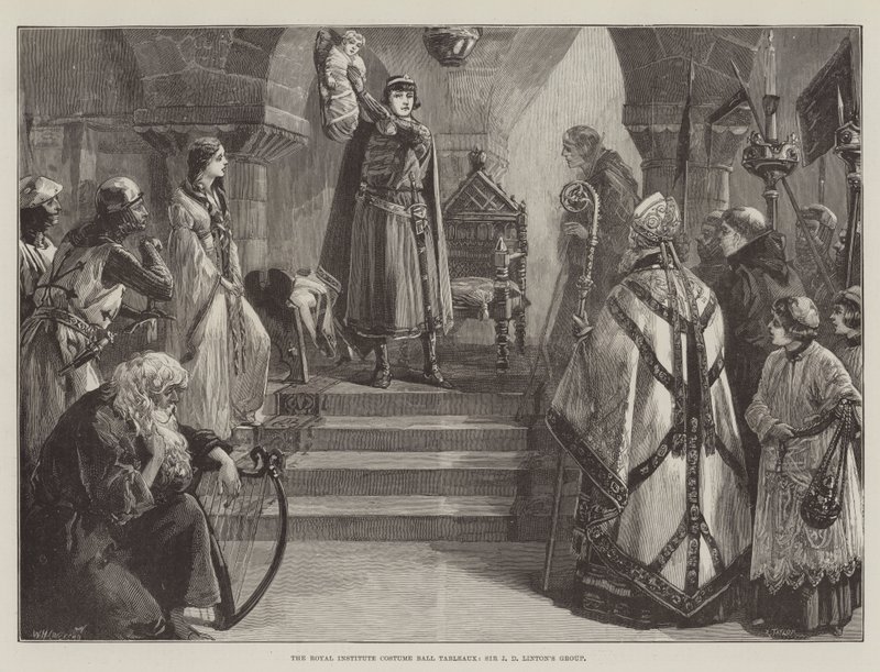 Royal Institute Costume Ball Tableaux, Sir J D Lintonin ryhmä tekijältä William Heysham Overend