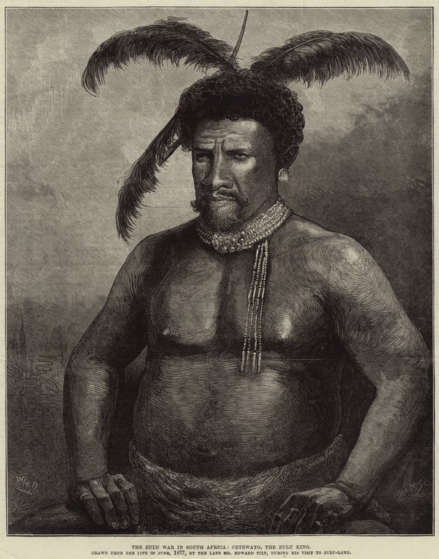 Zulusota Etelä-Afrikassa, Cetewayo, Zulukuningas tekijältä William Heysham Overend