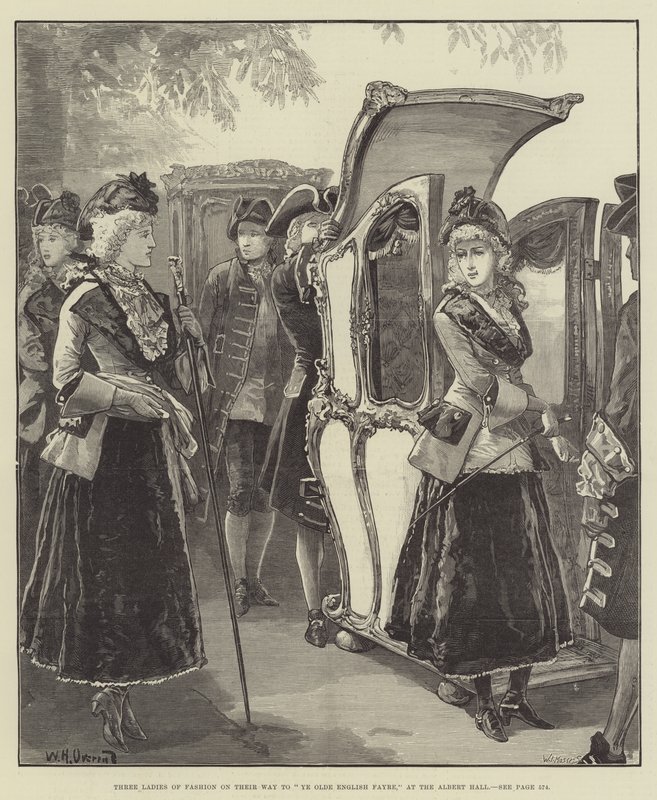 Kolme muodin naista matkalla Ye Olde English Fayreen Albert Hallissa tekijältä William Heysham Overend