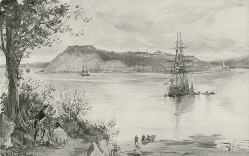 Näkymä Quebecin kaupunkiin ja linnoitukselle. 1759 jKr tekijältä William Heysham Overend