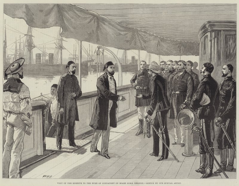 Khediven vierailu Duke of Connaughtille HMS Heliconissa tekijältä William Heysham Overend
