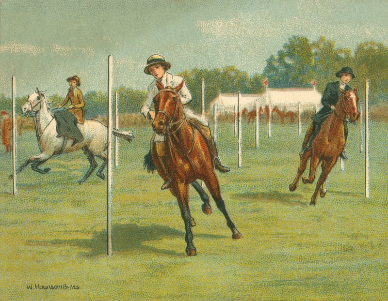 Historialliset ja modernit kilpailut, taipuvat kilpailut (chromolitho) tekijältä William Hounsom Byles