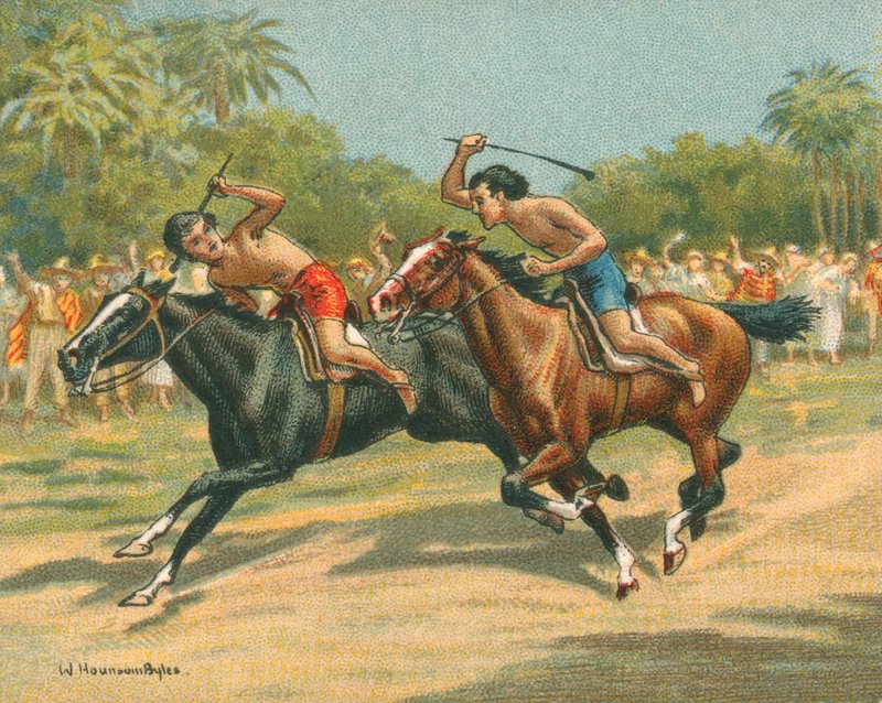 Historialliset ja modernit kilpailut, kisat Paraguayssa (chromolitho) tekijältä William Hounsom Byles