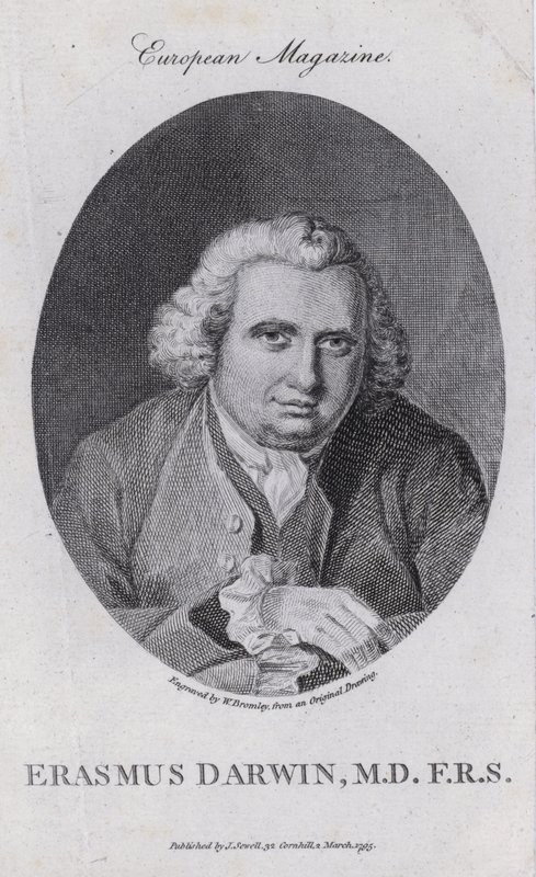 Erasmus Darwin, englantilainen lääkäri, luonnonfilosofi, runoilija ja orjakaupan (kaiverrus) lakkauttamista puolustava tekijältä William III (after) Bromley