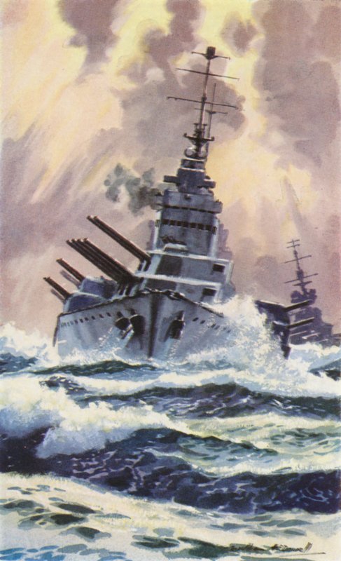 British Capital Ship (väri litho) tekijältä William John Patton McDowell