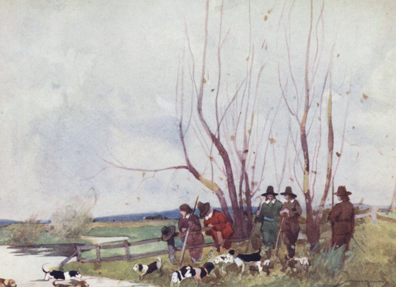 Kuvitus Izaak Waltonin teokseen The Compleat Angler (värilitho) tekijältä William Lee Hankey