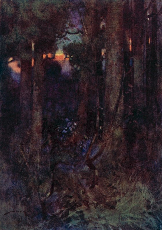 Kuvitus Oliver Goldsmithin teoksesta The Deserted Village (värilitho) tekijältä William Lee Hankey
