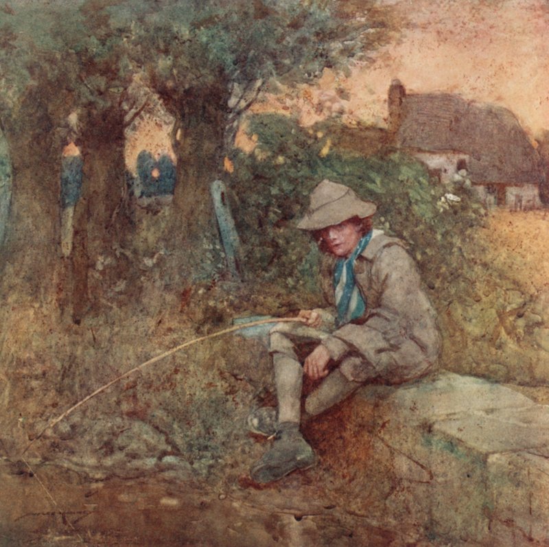 Kuvitus Oliver Goldsmithin teoksesta The Deserted Village (värilitho) tekijältä William Lee Hankey