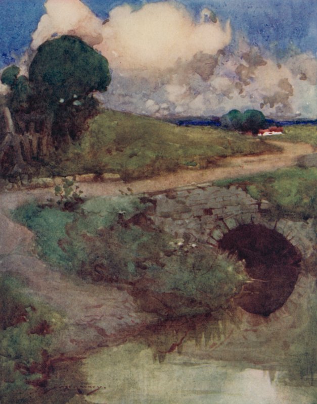 Kuvitus Oliver Goldsmithin teoksesta The Deserted Village (värilitho) tekijältä William Lee Hankey