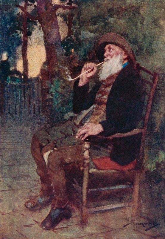 Kuvitus Oliver Goldsmithin teoksesta The Deserted Village (värilitho) tekijältä William Lee Hankey