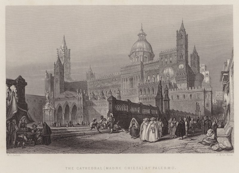 Katedraali (Madre Chiesa) Palermossa (kaiverrus) tekijältä William Leighton Leitch
