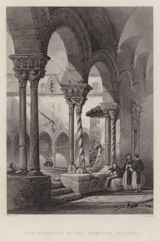 San Domenicon luostari, Palermo (kaiverrus) tekijältä William Leighton Leitch