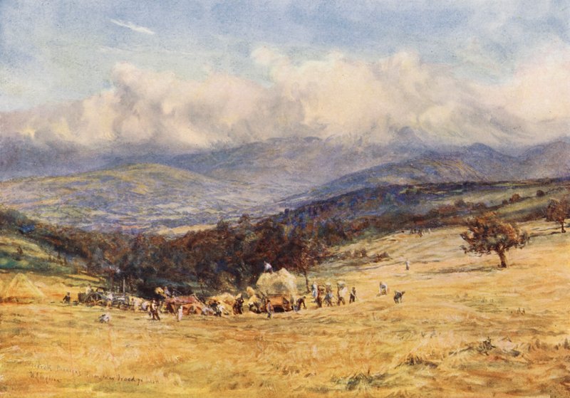 Brecknock Beacons, Brecknock-Talgarth-tieltä (värilitro). tekijältä William Lionel (after) Wyllie