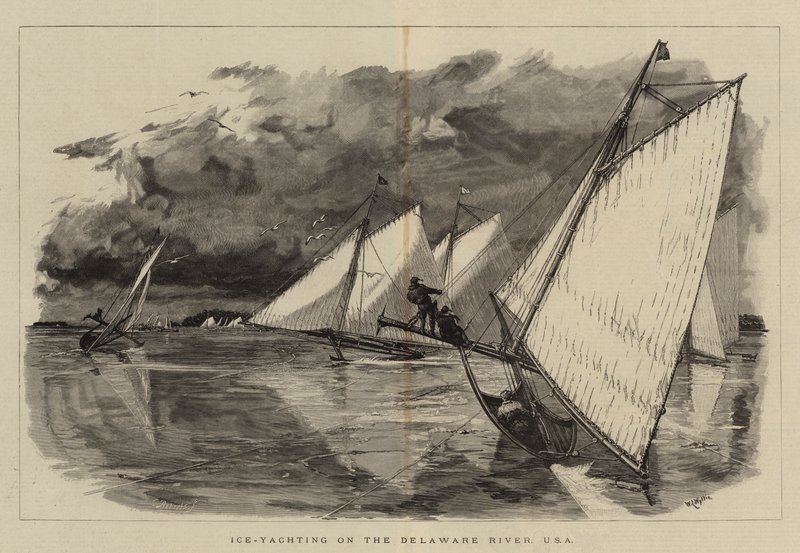 Jääpurjehdus Delaware-joella, USA tekijältä William Lionel Wyllie