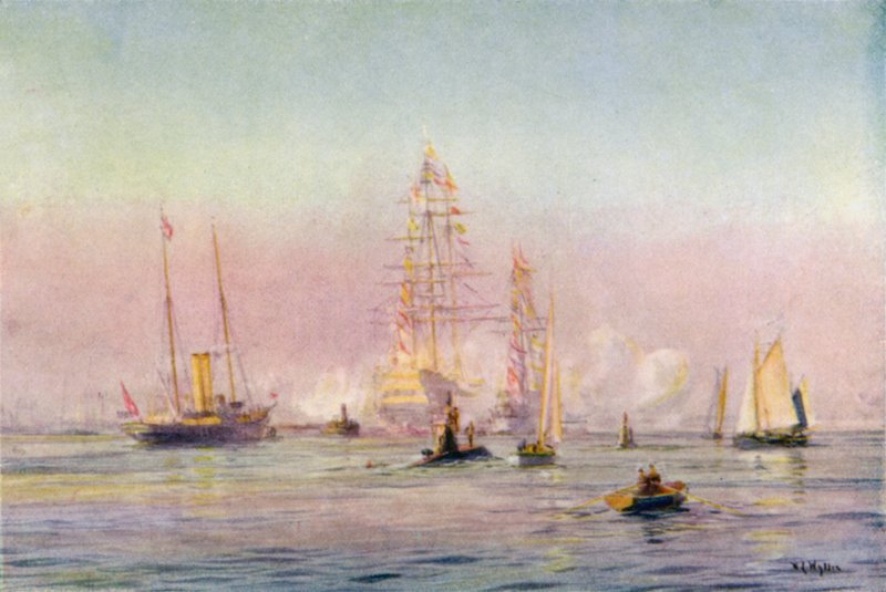 Portsmouthin satama, 1912 tekijältä William Lionel Wyllie