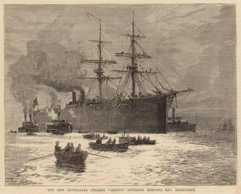 New Australian Steamer Orient saapuu Hobson