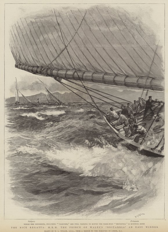 Nizzan regatta, HRH Walesin prinssin Britannia ja helppo voittaja tekijältä William Lionel Wyllie