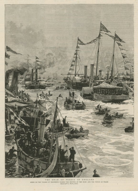 Persian Shah Englannissa (kaiverrus) tekijältä William Lionel Wyllie