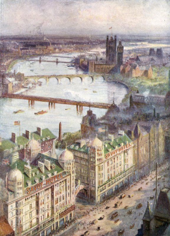 Näkymä Savoy-hotellista länteen tekijältä William Lionel Wyllie