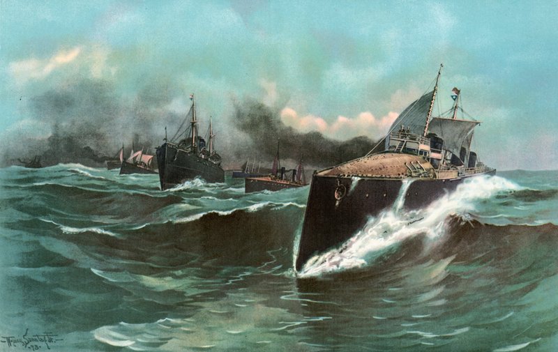 Espanjan torpedovenelaivasto matkalla Kanariansaarilta Puerto Ricoon tekijältä William Louis Jnr. Sonntag