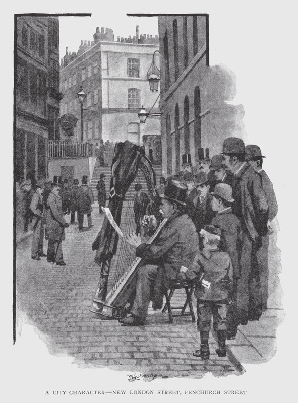 Kaupunkihahmo, New London Street, Fenchurch Street (litho) tekijältä William Luker