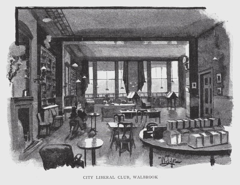 City Liberal Club, Walbrook (litho) tekijältä William Luker