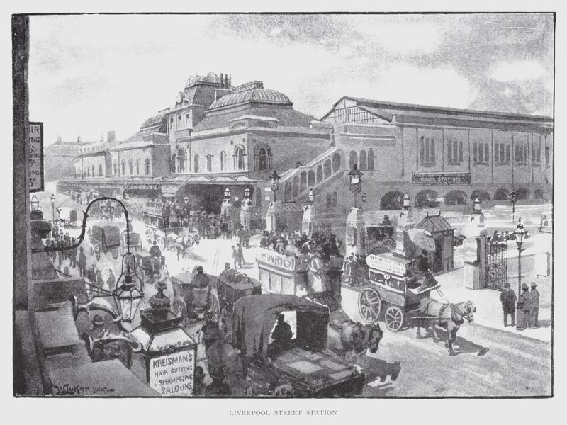 Liverpool Streetin asema (litho) tekijältä William Luker