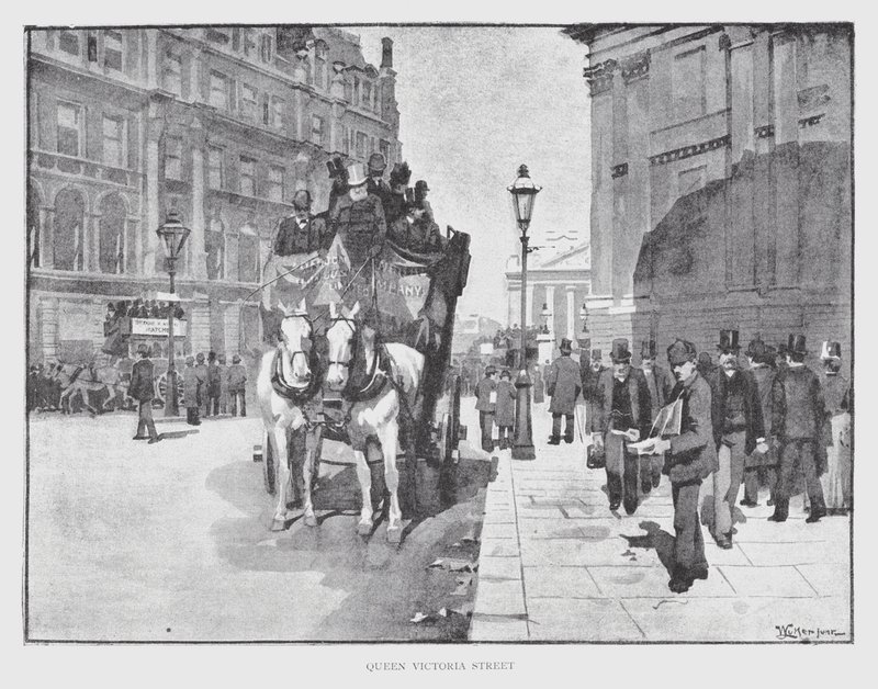 Queen Victoria Street (litho) tekijältä William Luker