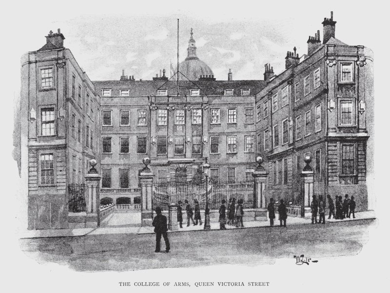 College of Arms, Queen Victoria Street (litho) tekijältä William Luker