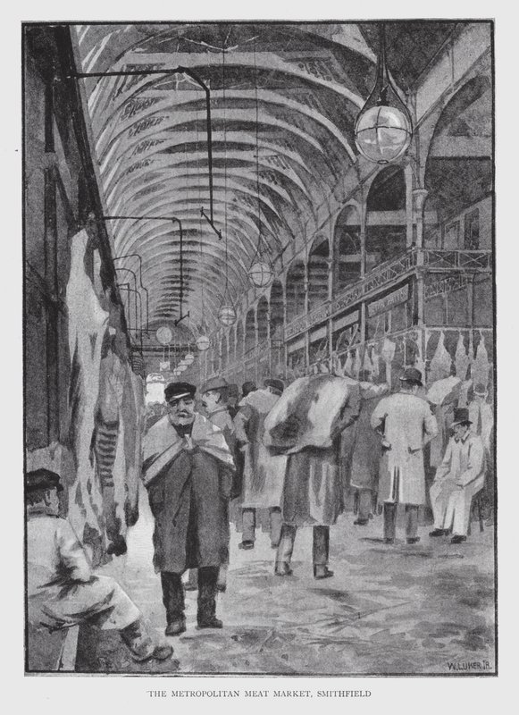 Metropolitan Meat Market, Smithfield (litho) tekijältä William Luker