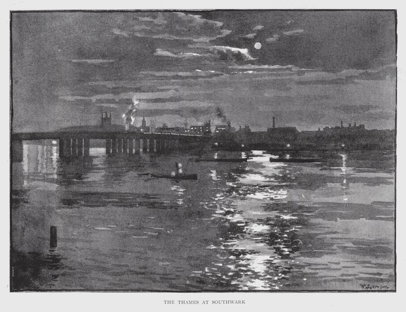 Thames Southwarkissa (litho) tekijältä William Luker