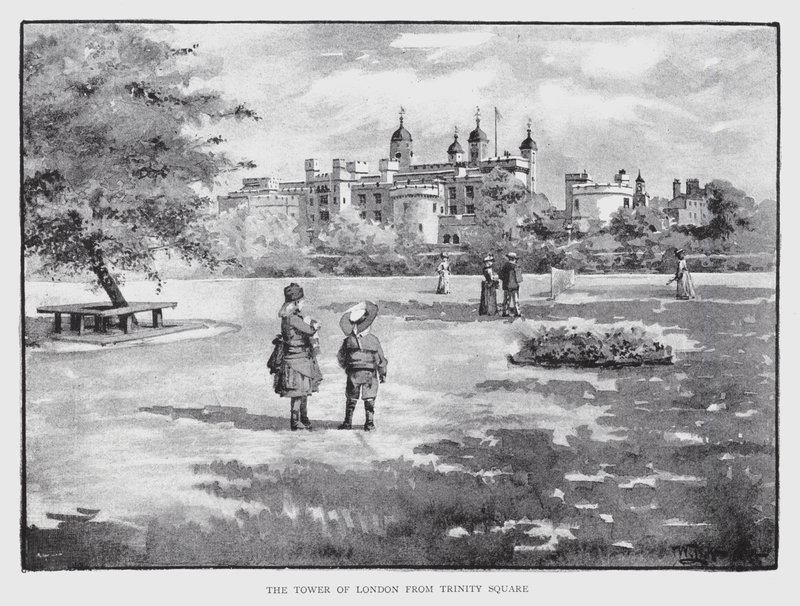 Lontoon Tower Trinity Squarelta (litho) tekijältä William Luker