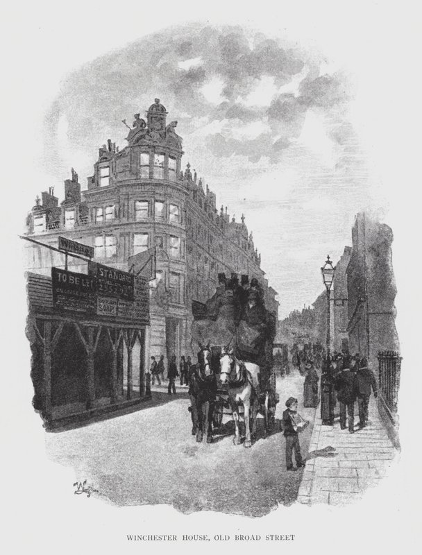 Winchester House, Old Broad Street (litho) tekijältä William Luker