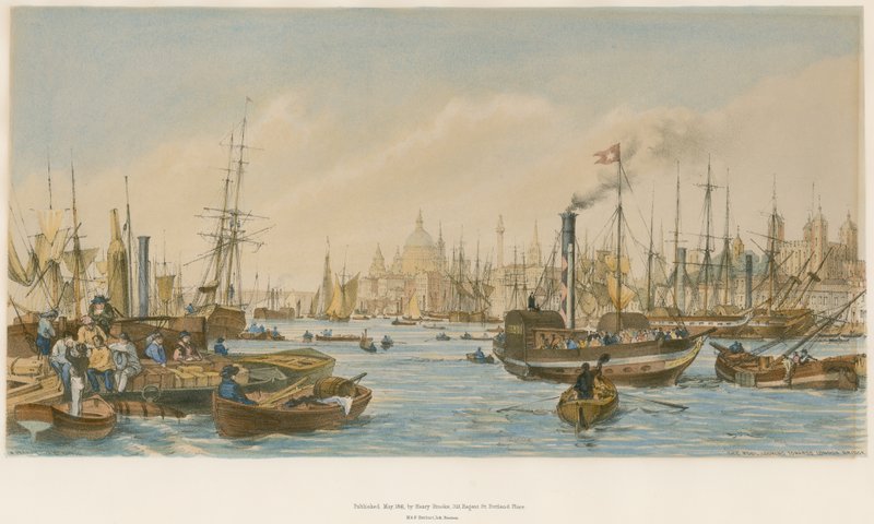 Allas, joka katsoo kohti London Bridgeä tekijältä William Parrott