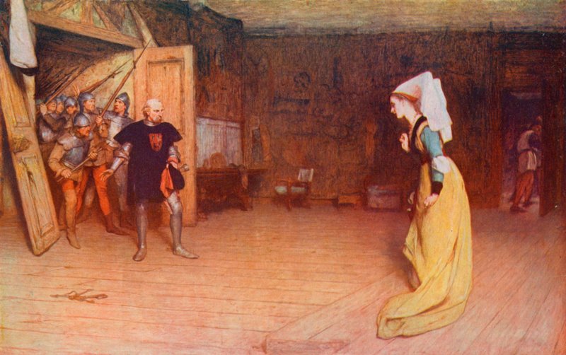 Shakespeare: Talbot ja Auvergnen kreivitär, kuningas Henrik VI, osa I, näytös II, kohtaus 3 (värilitho) tekijältä William Quiller (after) Orchardson