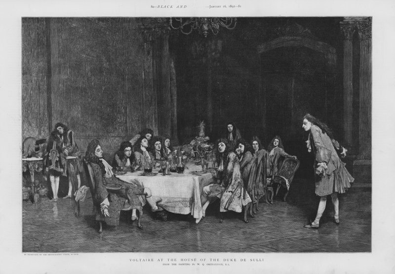 Voltaire Sullin herttuan talossa (litho) tekijältä William Quiller (after) Orchardson