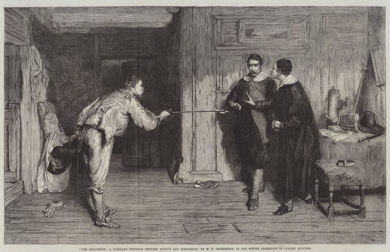 Haaste, puritaanien taistelu kunnian ja omantunnon välillä tekijältä William Quiller Orchardson