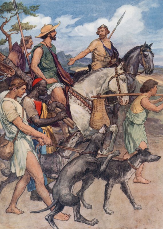 Pelopidas lähdössä Thebeen (värinen lito) tekijältä William Rainey