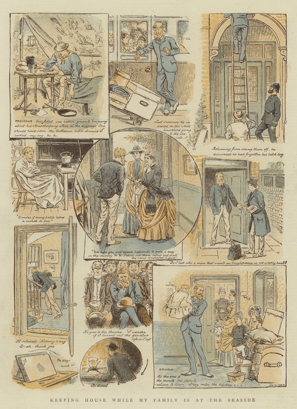 Talonhoito, kun perheeni on meren rannalla (chromolitho) tekijältä William Ralston