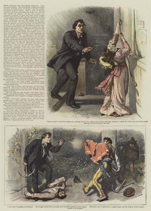 Kuvitus jaksolle An Episode of West Woodlands, kirjoittanut Bret Harte (chromolitho) tekijältä William Small