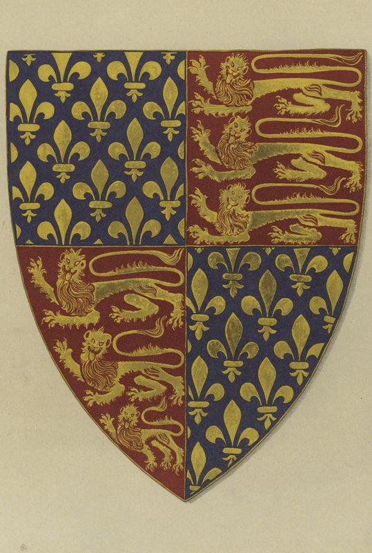 Kuningas Edward III:n käsivarret hänen haudastaan Westminster Abbey -kirkossa (chromolitho) tekijältä William St John Hope