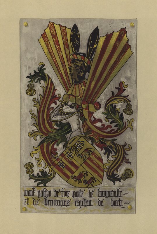 Sir Gaston de Foix, Longuevillen ja Benangesin kreivi, kapteeni de Buch, n. 1438-c 1458 (chromolitho) tekijältä William St John Hope