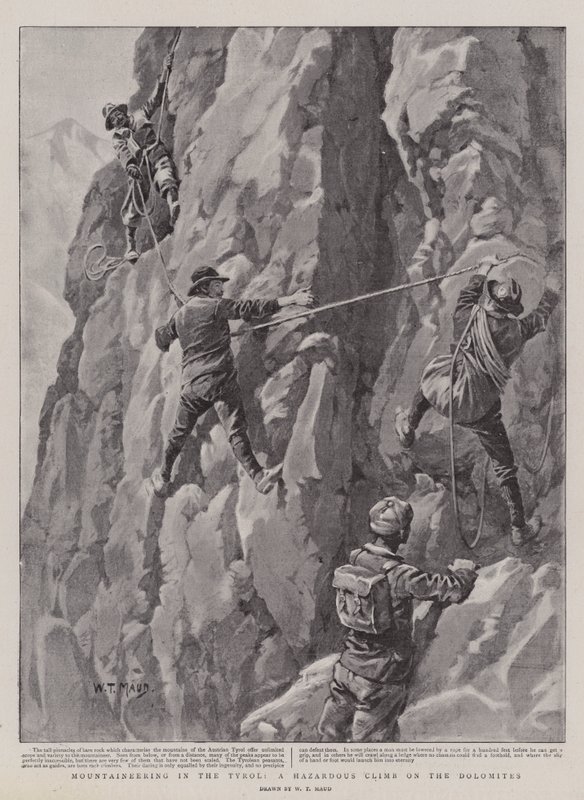 Vuorikiipeily Tirolissa, vaarallinen nousu Dolomiiteilla tekijältä William T. Maud