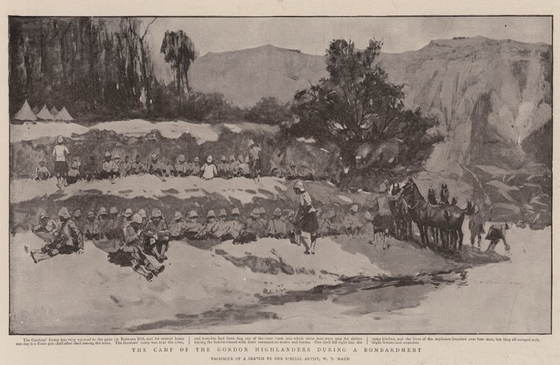 Gordon Highlandersin leiri pommituksen aikana tekijältä William T. Maud