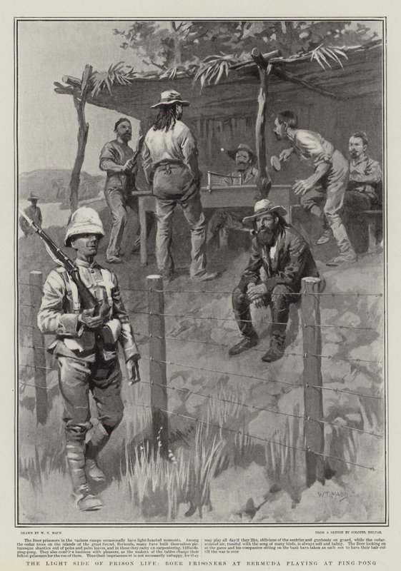 The Light Side of Prison Life, Boer Prisoners at Bermuda pelaamassa Ping-Pongissa tekijältä William T. Maud