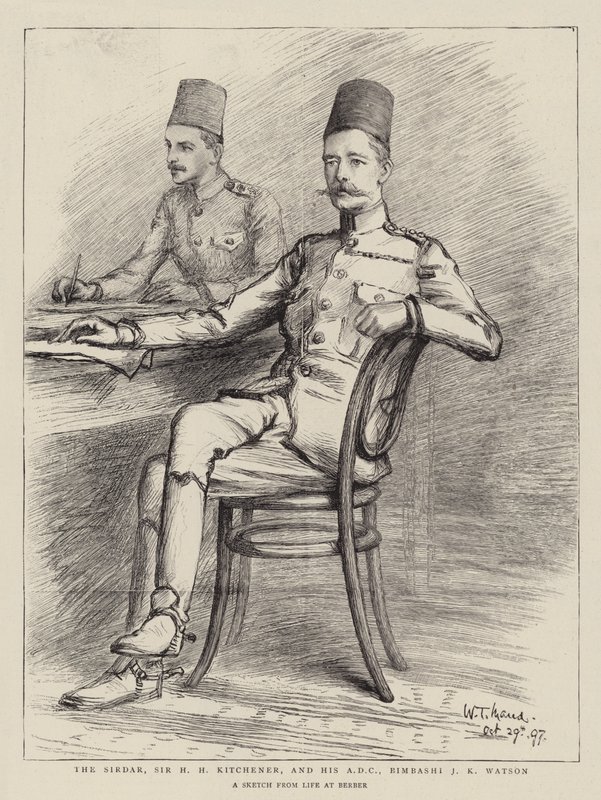 Sirdar, Sir H H Kitchener ja hänen ADC, Bimbashi J K Watson tekijältä William T. Maud