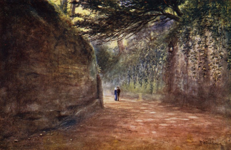 The Drive, castell de Warwick (litografia en color) finlandès tekijältä William W. Quatremain