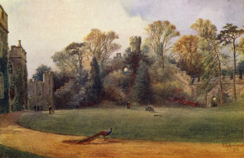 Warwickin linna: Ethelfledan vuori (väri litho) tekijältä William W. Quatremain