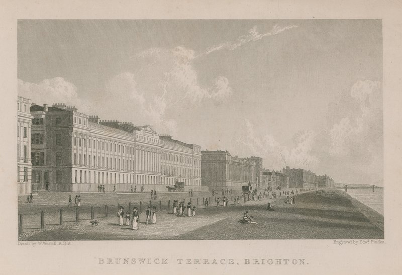 Yleisnäkymä Brunswick Terracesta Brightonissa tekijältä William Westall
