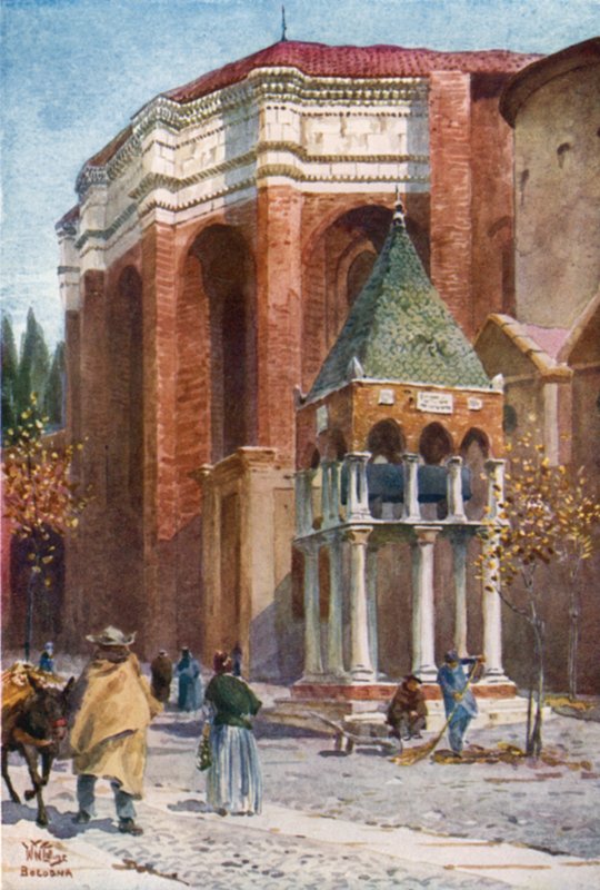 Bologna. S. Domenicol (väri litho) tekijältä William Wiehe Collins